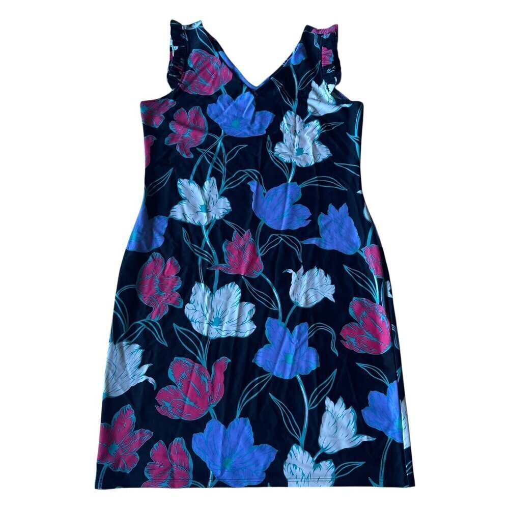 Jude Connally Sleeveless Floral Print Dress Stretch Comfy Size Small Women's